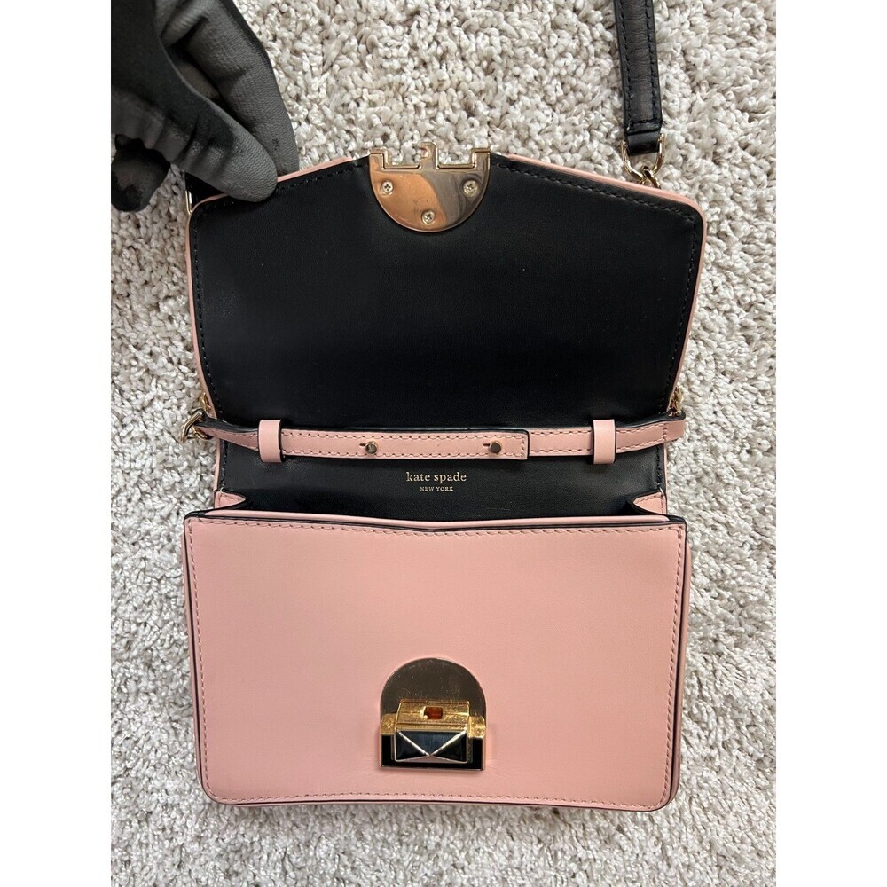 Kate Spade Neve Medium Convertible Flap Shoulder Bag - Rosy Cheeks/black/sparrow - Picture 9 of 11